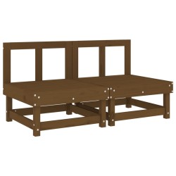 vidaXL Sofás centrales de jardín 2 uds madera maciza pino marrón miel