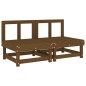 vidaXL Sofás centrales de jardín 2 uds madera maciza pino marrón miel