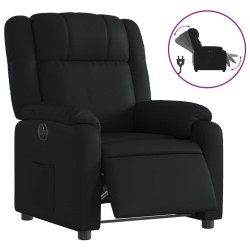 vidaXL Sillón reclinable eléctrico de cuero sintético negro
