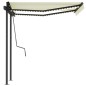 vidaXL Toldo manual retráctil con LED color crema 3,5x2,5 m vidaXL Toldo manual retráctil con LED color crema 3,5x2,5 m
