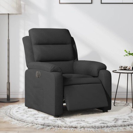 vidaXL Sillón reclinable eléctrico de tela negro