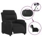 vidaXL Sillón reclinable eléctrico de tela negro vidaXL Sillón reclinable eléctrico de tela negro