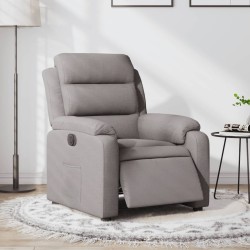 vidaXL Sillón reclinable eléctrico tela gris taupé
