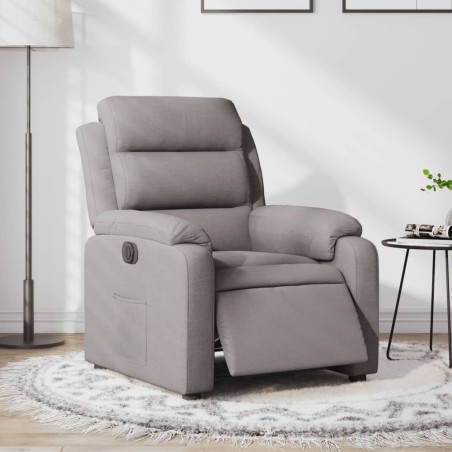 vidaXL Sillón reclinable eléctrico tela gris taupé