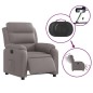 vidaXL Sillón reclinable eléctrico tela gris taupé