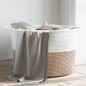vidaXL Cesta para ropa sucia algodón marrón y blanco Ø55x36 cm vidaXL Cesta para ropa sucia algodón marrón y blanco Ø55x36 cm