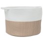 vidaXL Cesta para ropa sucia algodón marrón y blanco Ø55x36 cm vidaXL Cesta para ropa sucia algodón marrón y blanco Ø55x36 cm