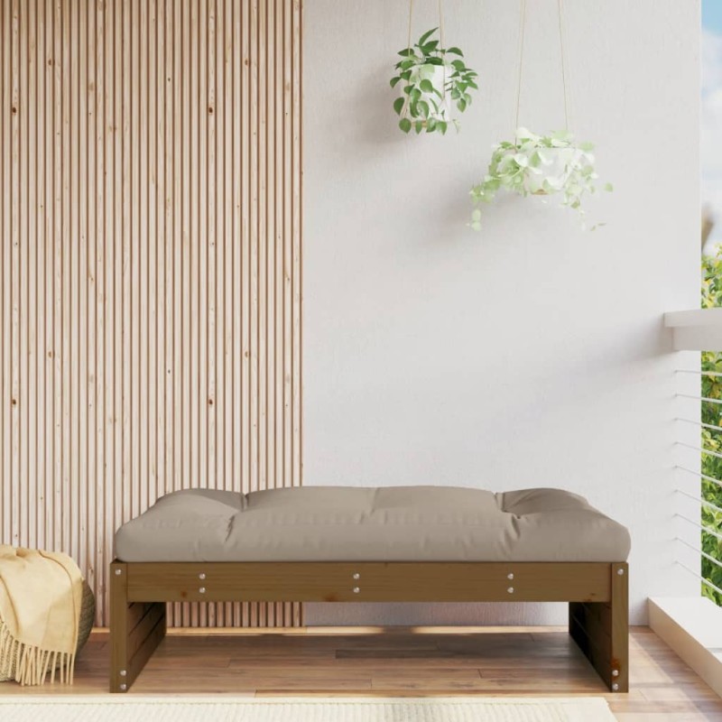 vidaXL Taburete de jardín madera maciza de pino marrón miel 120x80 cm vidaXL Taburete de jardín madera maciza de pino marrón miel 120x80 cm