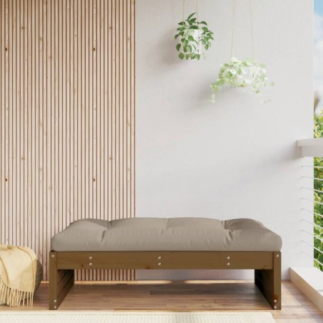 vidaXL Taburete de jardín madera maciza de pino marrón miel 120x80 cm