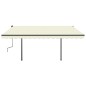 vidaXL Toldo retráctil manual con LED color crema 4,5x3 m vidaXL Toldo retráctil manual con LED color crema 4,5x3 m