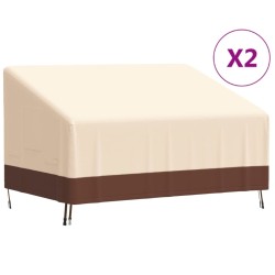 vidaXL Cubiertas banco 2 plazas 2 uds tela Oxford 600D 137x97x48/74 cm