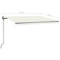 vidaXL Toldo retráctil manual con LED color crema 4,5x3 m vidaXL Toldo retráctil manual con LED color crema 4,5x3 m