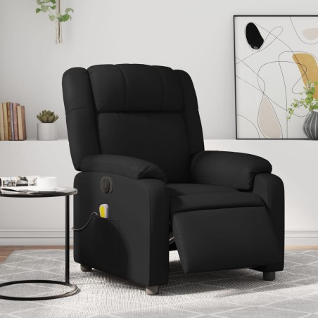vidaXL Sillón de masaje reclinable eléctrico cuero sintético negro