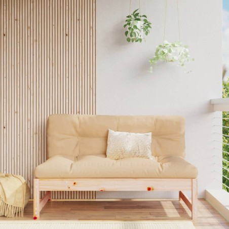 vidaXL Sofá central de jardín madera maciza de pino 120x80 cm