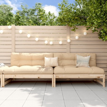 vidaXL Sofás centrales de jardín 2 uds madera maciza de pino 120x80 cm
