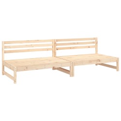vidaXL Sofás centrales de jardín 2 uds madera maciza de pino 120x80 cm