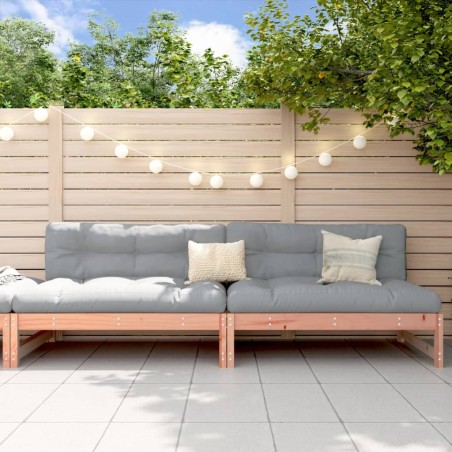 vidaXL Sofás centrales de jardín 2 uds madera abeto Douglas 120x80 cm
