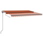 vidaXL Toldo automático LED sensor de viento naranja y marrón 4x3 m vidaXL Toldo automático LED sensor de viento naranja y marrón 4x3 m
