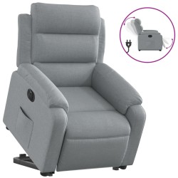 vidaXL Sillón eléctrico reclinable elevable de tela gris claro