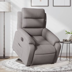 vidaXL Sillón eléctrico reclinable elevable de tela gris taupe