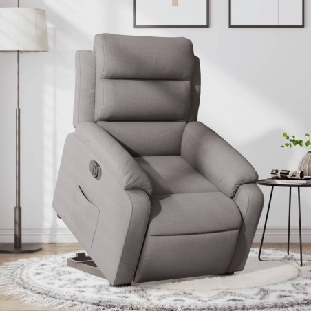 vidaXL Sillón eléctrico reclinable elevable de tela gris taupe