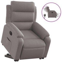 vidaXL Sillón eléctrico reclinable elevable de tela gris taupe