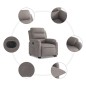 vidaXL Sillón eléctrico reclinable elevable de tela gris taupe vidaXL Sillón eléctrico reclinable elevable de tela gris taupe