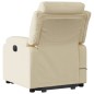 vidaXL Sillón de masaje eléctrico reclinable elevable tela crema