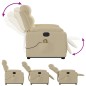 vidaXL Sillón de masaje eléctrico reclinable elevable tela crema
