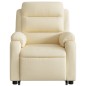 vidaXL Sillón de masaje eléctrico reclinable elevable tela crema