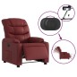 vidaXL Sillón reclinable eléctrico de cuero sintético rojo tinto vidaXL Sillón reclinable eléctrico de cuero sintético rojo tinto