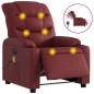 vidaXL Sillón masaje reclinable eléctrico cuero sintético rojo tinto vidaXL Sillón masaje reclinable eléctrico cuero sintético rojo tinto