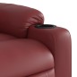 vidaXL Sillón masaje reclinable eléctrico cuero sintético rojo tinto vidaXL Sillón masaje reclinable eléctrico cuero sintético rojo tinto