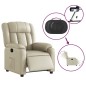 vidaXL Sillón reclinable eléctrico de cuero sintético crema vidaXL Sillón reclinable eléctrico de cuero sintético crema