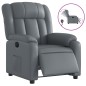 vidaXL Sillón reclinable eléctrico de cuero sintético gris vidaXL Sillón reclinable eléctrico de cuero sintético gris