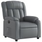 vidaXL Sillón reclinable eléctrico de cuero sintético gris vidaXL Sillón reclinable eléctrico de cuero sintético gris