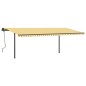 vidaXL Toldo automático LED sensor de viento amarillo y blanco 6x3 m vidaXL Toldo automático LED sensor de viento amarillo y blanco 6x3 m