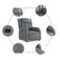 vidaXL Sillón reclinable eléctrico de cuero sintético gris vidaXL Sillón reclinable eléctrico de cuero sintético gris
