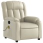 vidaXL Sillón de masaje reclinable eléctrico cuero sintético crema vidaXL Sillón de masaje reclinable eléctrico cuero sintético crema