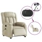 vidaXL Sillón de masaje reclinable eléctrico cuero sintético crema vidaXL Sillón de masaje reclinable eléctrico cuero sintético crema