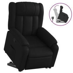 vidaXL Sillón reclinable elevable cuero artificial negro