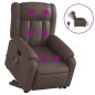 vidaXL Sillón de masaje elevable eléctrico cuero sintético marrón vidaXL Sillón de masaje elevable eléctrico cuero sintético marrón