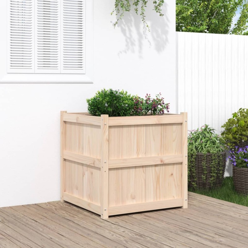 vidaXL Jardinera de madera maciza de pino 70x70x70 cm
