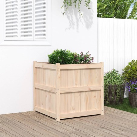 vidaXL Jardinera de madera maciza de pino 70x70x70 cm