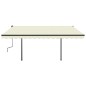 vidaXL Toldo retráctil automático con postes color crema 4,5x3,5m vidaXL Toldo retráctil automático con postes color crema 4,5x3,5m