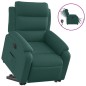 vidaXL Sillón eléctrico reclinable elevable de tela verde oscuro