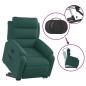 vidaXL Sillón eléctrico reclinable elevable de tela verde oscuro