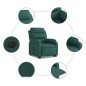 vidaXL Sillón eléctrico reclinable elevable de tela verde oscuro