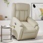 vidaXL Sillón reclinable de masaje de pie cuero artificial color crema vidaXL Sillón reclinable de masaje de pie cuero artificial color crema