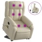 vidaXL Sillón reclinable de masaje de pie cuero artificial color crema vidaXL Sillón reclinable de masaje de pie cuero artificial color crema